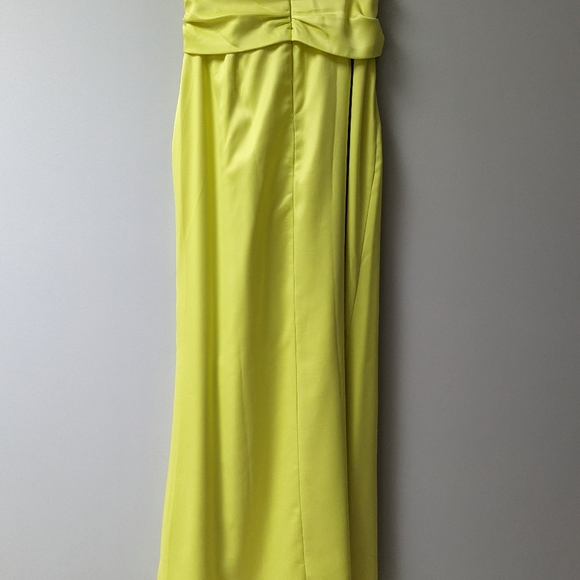 Peace + Love Lime Satin Split Leg Maxi Skirt size UK 8 /small - Picture 7 of 7
